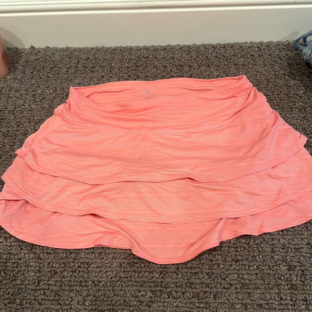 Athleta, coral, no longer sold, tennis skirt